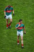 22 April 2007; Dejected Mayo players Aidan Kilcoyne, left, and Keith O'Neill leave the field. Allianz National Football League, Division 1, Final, Mayo v Donegal, Croke Park, Co. Dublin. Picture credit: Ray McManus / SPORTSFILE