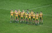 22 April 2007; The Donegal team stand for the National Anthem. Allianz National Football League, Division 1, Final, Mayo v Donegal, Croke Park, Co. Dublin. Picture credit: Ray McManus / SPORTSFILE