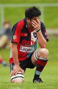 21 April 2007; Gareth Rourke, Belfast Harlequins, shows his disapointment after the game. AIB League Division One, UCD v Belfast Harlequins, Belfield Bowl, University College Dublin, Dublin. Picture credit: Ray McManus / SPORTSFILE