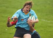 21 April 2007; Paul O'Donohoe, UCD, is tackled by Andrew Ward, Belfast Harlequins. AIB League Division One, UCD v Belfast Harlequins, Belfield Bowl, University College Dublin, Dublin. Picture credit: Ray McManus / SPORTSFILE
