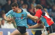 21 April 2007; Fergus McFadden, UCD, is tackled by Darren Cave, Belfast Harlequins. AIB League Division One, UCD v Belfast Harlequins, Belfield Bowl, University College Dublin, Dublin. Picture credit: Ray McManus / SPORTSFILE