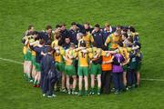 22 April 2007; Donegal manager Brian McIver speaks to his players before the game. Allianz National Football League, Division 1, Final, Mayo v Donegal, Croke Park, Co. Dublin. Picture credit: Ray McManus / SPORTSFILE