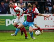 23 April 2007; Simon Webb, Drogheda United, in action against Mark Quigley, St Patrick's Athletic. Setanta Cup Semi-Final, St Patrick's Athletic v Drogheda United, Richmond Park, Dublin. Picture credit: David Maher / SPORTSFILE