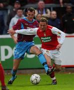 23 April 2007; Steven Gray, Drogheda United, in action against Gary O'Neill, St Patrick's Athletic. Setanta Cup Semi-Final, St Patrick's Athletic v Drogheda United, Richmond Park, Dublin. Picture credit: David Maher / SPORTSFILE