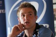 24 April 2007; Leinster's Luke Fitzgerald speaking at a press briefing ahead of their Magners League game against the Ospreys on Friday. Leinster Press Briefing, Donnybrook, Dublin. Picture Credit: Brian Lawless / SPORTSFILE