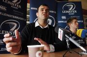 24 April 2007; Leinster coach Michael Cheika with Luke Fitzgerald at a press briefing ahead of their Magners League game against the Ospreys on Friday. Leinster Press Briefing, Donnybrook, Dublin. Picture Credit: Brian Lawless / SPORTSFILE