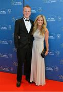 24 October 2014; Kerry footballer Johnny Buckley and Annie MacMonagle at the GAA GPA All-Star Awards 2014, sponsored by Opel, in the Convention Centre, Dublin. Picture credit: Brendan Moran / SPORTSFILE
