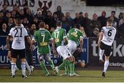 24 October 2014; Stephen O'Donnell, Dundalk, shoots to score his side's first goal. SSE Airtricity League Premier Division, Dundalk v Cork City, Oriel Park, Dundalk, Co. Louth. Picture credit: David Maher / SPORTSFILE