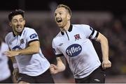 24 October 2014; Dundalk's Stephen O'Donnell celebrates scoring his side's first goal. SSE Airtricity League Premier Division, Dundalk v Cork City, Oriel Park, Dundalk, Co. Louth. Picture credit: Ramsey Cardy / SPORTSFILE
