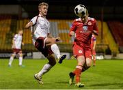 24 October 2014; Jordan Keegan, Shelbourne, in action against Alex Byrne, Galway. SSE Airtricity League First Division Play-Off, Second Leg, Shelbourne v Galway, Tolka Park, Dublin. Picture credit: Ray Lohan / SPORTSFILE