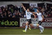 24 October 2014; Brian Gartland, left , Dundalk, celebrates after scoring his side's second goal with team-mate Andy Boyle. SSE Airtricity League Premier Division, Dundalk v Cork City, Oriel Park, Dundalk, Co. Louth. Picture credit: David Maher / SPORTSFILE