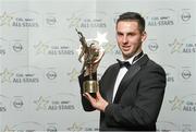 24 October 2014; Tipperary's Cathal Barrett with his 2014 GAA GPA All-Star Young Hurler of the Year award at the 2014 GAA GPA All-Star Awards, sponsored by Opel. Convention Centre, Dublin. Photo by Sportsfile