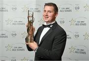 24 October 2014; Tipperary hurler Darren Gleeson with his 2014 GAA GPA All-Star award at the 2014 GAA GPA All-Star Awards, sponsored by Opel. Convention Centre, Dublin. Photo by Sportsfile