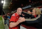 24 October 2014; Munster's Paul O'Connell is congratulated by Munster supporters after the game. European Rugby Champions Cup 2014/15, Pool 1, Round 2, Munster v Saracens, Thomond Park, Limerick. Pictuer credit: Matt Browne / SPORTSFILE