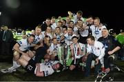 24 October 2014; Dundalk players celebrate winning the league after the game with the league trophy. SSE Airtricity League Premier Division, Dundalk v Cork City, Oriel Park, Dundalk, Co. Louth. Picture credit: David Maher / SPORTSFILE