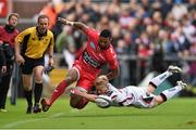 25 October 2014; Delon Armitage, RC Toulon, is tackled by Stuart Olding, Ulster. European Rugby Champions Cup 2014/15, Pool 3, Round 2, Ulster v RC Toulon, Kingspan Stadium, Ravenhill Park, Belfast, Co. Antrim. Picture credit: Ramsey Cardy / SPORTSFILE