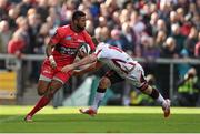 25 October 2014; Delon Armitage, RC Toulon, is tackled by Louis Ludik, Ulster. European Rugby Champions Cup 2014/15, Pool 3, Round 2, Ulster v RC Toulon, Kingspan Stadium, Ravenhill Park, Belfast, Co. Antrim. Picture credit: Ramsey Cardy / SPORTSFILE