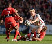 25 October 2014; Stuart Olding, Ulster, is tackled by Juan Smith, RC Toulon. European Rugby Champions Cup 2014/15, Pool 3, Round 2, Ulster v RC Toulon, Kingspan Stadium, Ravenhill Park, Belfast, Co. Antrim. Picture credit: Oliver McVeigh / SPORTSFILE
