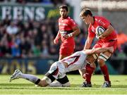 25 October 2014; Juan Smith, RC Toulon, is tackled by Robbie Diack, Ulster. European Rugby Champions Cup 2014/15, Pool 3, Round 2, Ulster v RC Toulon, Kingspan Stadium, Ravenhill Park, Belfast, Co. Antrim. Picture credit: Ramsey Cardy / SPORTSFILE