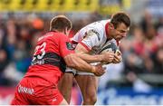 25 October 2014; Tommy Bowe, Ulster, is tackled by Juan Smith, RC Toulon. European Rugby Champions Cup 2014/15, Pool 3, Round 2, Ulster v RC Toulon, Kingspan Stadium, Ravenhill Park, Belfast, Co. Antrim. Picture credit: Ramsey Cardy / SPORTSFILE