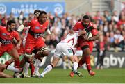 25 October 2014; Mathieu Bastareaud, RC Toulon, is tackled by Rory Best, Ulster. European Rugby Champions Cup 2014/15, Pool 3, Round 2, Ulster v RC Toulon, Kingspan Stadium, Ravenhill Park, Belfast, Co. Antrim. Picture credit: Oliver McVeigh / SPORTSFILE