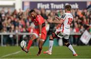 25 October 2014; Delon Armitage, RC Toulon, in action against Louis Ludic, Ulster. European Rugby Champions Cup 2014/15, Pool 3, Round 2, Ulster v RC Toulon, Kingspan Stadium, Ravenhill Park, Belfast, Co. Antrim. Picture credit: Oliver McVeigh / SPORTSFILE