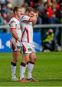 25 October 2014; Craig Gilroy and Craig Gilroy, Ulster, loon on dejectedly after the game. European Rugby Champions Cup 2014/15, Pool 3, Round 2, Ulster v RC Toulon, Kingspan Stadium, Ravenhill Park, Belfast, Co. Antrim. Picture credit: Oliver McVeigh / SPORTSFILE
