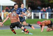 25 October 2014; Ben Te'o, Leinster A, in action against Steff Evans, Carmarthen Quins. British & Irish Cup, Round 3, Carmarthen Quins v Leinster A, The Park, Carmarthen, Wales. Picture credit: Steve Pope / SPORTSFILE