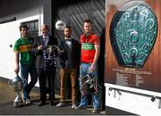 25 October 2014; The AIB Leinster GAA Club Championship was launched today, hosted by Irish National Stud and Gardens. Pictured at the launch are, from left, Brendan Murphy, Rathvilly, Co. Carlow, John Horan, Chairman of the Leinster Council, Ben Finnegan, AIB Marketing, and James Stafford, Rathnew, Co. Wicklow. Irish National Stud and Japanese Gardens, Tully, Co. Kildare. Picture credit: Pat Murphy / SPORTSFILE