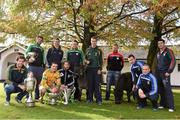 25 October 2014; The AIB Leinster GAA Club Championship was launched today, hosted by Irish National Stud and Gardens. Pictured at the launch are club captains, from left, Brendan Murphy, Rathvilly, Co. Carlow, Joe McCormack, Emmet Og Killoe, Co. Longford, Dessie Brennan, Eadestown GAA, Kenneth Garry, vice-captain, Rhode, Co. Offaly, Cahir Healy, Portlaoise, Co. Laois, John Doran, St. Mullins, Co. Carlow, Dan Currams, Kilcormac/Killoughey, Co. Offaly, Richard Coady, Mount Leinster Rangers, Co. Carlow, Conor Jordan, Raharney, Co. Westmeath, Niall McKeigue, Navan O'Mahony's, Co. Meath, and Alan Delaney, Rathdowney Erril, Co. Laois. Irish National Stud and Japanese Gardens, Tully, Co. Kildare. Picture credit: Pat Murphy / SPORTSFILE