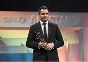 24 October 2014; Paul Durcan, Donegal, with his All-Star award during the 2014 GAA GPA All-Star Awards, sponsored by Opel. Convention Centre, Dublin. Picture credit: Brendan Moran / SPORTSFILE