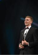 24 October 2014; Brendan Maher, Tipperary, with his All-Star award during the 2014 GAA GPA All-Star Awards, sponsored by Opel. Convention Centre, Dublin.  Picture credit: Brendan Moran / SPORTSFILE