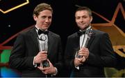 24 October 2014; Meath hurlers, Cormac Reilly, left, and Wayne McGrath with their Christy Ring Champions 15 Awards at the 2014 GAA GPA All-Star Awards, sponsored by Opel. Convention Centre, Dublin. Picture credit: Brendan Moran / SPORTSFILE