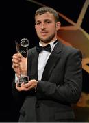 24 October 2014; Wicklow hurler Stephen Kelly with his Christy Ring Champions 15 Award at the 2014 GAA GPA All-Star Awards, sponsored by Opel. Convention Centre, Dublin. Picture credit: Brendan Moran / SPORTSFILE