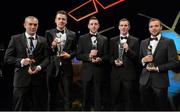 24 October 2014; Tyrone hurlers, from left, Mark Winters, Damian Casey, Aidan Kelly, Gerard Gilmore, and Mike O'Gorman with their Nicky Rackard Champions 15 Awards at the 2014 GAA GPA All-Star Awards, sponsored by Opel. Convention Centre, Dublin. Picture credit: Brendan Moran / SPORTSFILE