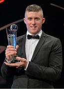 24 October 2014; Louth hurler Andrew McCrave with his Nicky Rackard Champions 15 Award at the 2014 GAA GPA All-Star Awards, sponsored by Opel. Convention Centre, Dublin. Picture credit: Brendan Moran / SPORTSFILE