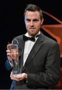 24 October 2014; Sligo hurler Tom Brennan with his Nicky Rackard Champions 15 Award at the 2014 GAA GPA All-Star Awards, sponsored by Opel. Convention Centre, Dublin. Picture credit: Brendan Moran / SPORTSFILE