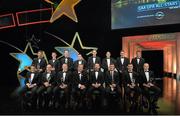 24 October 2014; The Lory Meagher Champions 15 Awards winners with Uachtarán Chumann Lúthchleas Gael Liam Ó Néill and Donal Og Cusack, Chairman of the GPA, at the 2014 GAA GPA All-Star Awards, sponsored by Opel. Convention Centre, Dublin. Picture credit: Brendan Moran / SPORTSFILE