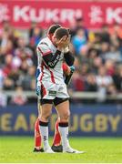 25 October 2014; Ian Humphreys, Ulster, reacts after missing a penalty with the final kick of the game, which would have secured a losing bonus point. European Rugby Champions Cup 2014/15, Pool 3, Round 2, Ulster v RC Toulon, Kingspan Stadium, Ravenhill Park, Belfast, Co. Antrim. Picture credit: Ramsey Cardy / SPORTSFILE