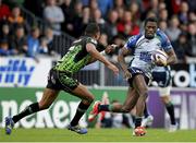25 October 2014; Niyi Adeolokun, Connacht, runs at the Exeter Chiefs defence. European Rugby Challenge Cup 2014/15, Pool 2, Round 2, Exeter Chiefs v Connacht, Sandy Park, Exeter, England. Picture credit: Phil Mingo / SPORTSFILE