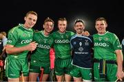 25 October 2014; Ireland players, from left, Darragh O'Connell, John Egan, David English, Johnny McCusker and David Kettle after the game. 2014 Senior Hurling/Shinty International, 2nd Leg, Ireland v Scotland, Pairc Esler, Newry, Co. Down. Picture credit: Matt Browne / SPORTSFILE