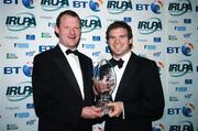 25 April 2007; Gordon D'Arcy, who was presented with the BT Players' Player of the Year by Mike Maloney, Chief Operating Officer, BT Ireland, during the BT IRUPA Rugby Awards 2007. O'Reilly Hall, University College Dublin, Belfield, Dublin. Picture credit: Brendan Moran / SPORTSFILE