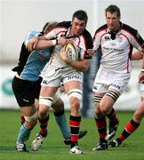 27 April 2007; Ryan Caldwell, Ulster, is tackled by John Barclay, Glasgow Warriors. Magners League, Ulster v Glasgow Warriors, Ravenhill Park, Belfast, Co. Antrim. Picture credit: Oliver McVeigh / SPORTSFILE