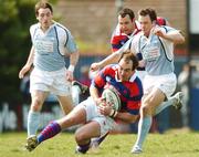 28 April 2007; Daragh O'Shea, Clontarf, is tackled by Conan Doyle, Garryowen. AIB League Division 1 Semi-Final, Clontarf v Garryowen, Castle Avenue, Clontarf, Dublin. Photo by Sportsfile