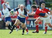 28 April 2007; Cronan Healy, Cork Constitution, is tackled by Ryan Hartigan, UL Bohemians. AIB League Division 1 Semi-Final, Cork Constitution v UL Bohemians, Temple Hill, Cork. Picture credit: Brendan Moran / SPORTSFILE