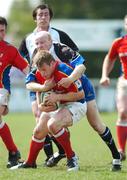 28 April 2007; Martin McPhail, UL Bohemians, is tackled by Cronan Healy, Cork Constitution. AIB League Division 1 Semi-Final, Cork Constitution v UL Bohemians, Temple Hill, Cork. Picture credit: Brendan Moran / SPORTSFILE