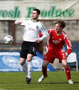28 April 2007; Gary Hamilton, Glentoran, in action against Wesley Boyle, Portadown. Carnegie Premier League, Portadown v Glentoran, Shamrock Park, Portadown, Co. Armagh. Picture credit; Russell Pritchard / SPORTSFILE