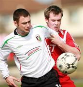 28 April 2007; Gary Hamilton, Glentoran, in action against Henry McStay, Portadown. Carnegie Premier League, Portadown v Glentoran, Shamrock Park, Portadown, Co. Armagh. Picture credit; Russell Pritchard / SPORTSFILE