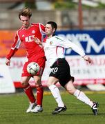 28 April 2007; Wesley Boyle, Portadown, in action against Gary Hamilton, Glentoran. Carnegie Premier League, Portadown v Glentoran, Shamrock Park, Portadown, Co. Armagh. Picture credit; Russell Pritchard / SPORTSFILE
