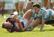 28 April 2007; Dave O'Brien, Clontarf, is tackled by Gerry Hurley, Garryowen. AIB League Division 1 Semi-Final, Clontarf v Garryowen, Castle Avenue, Clontarf, Dublin. Photo by Sportsfile